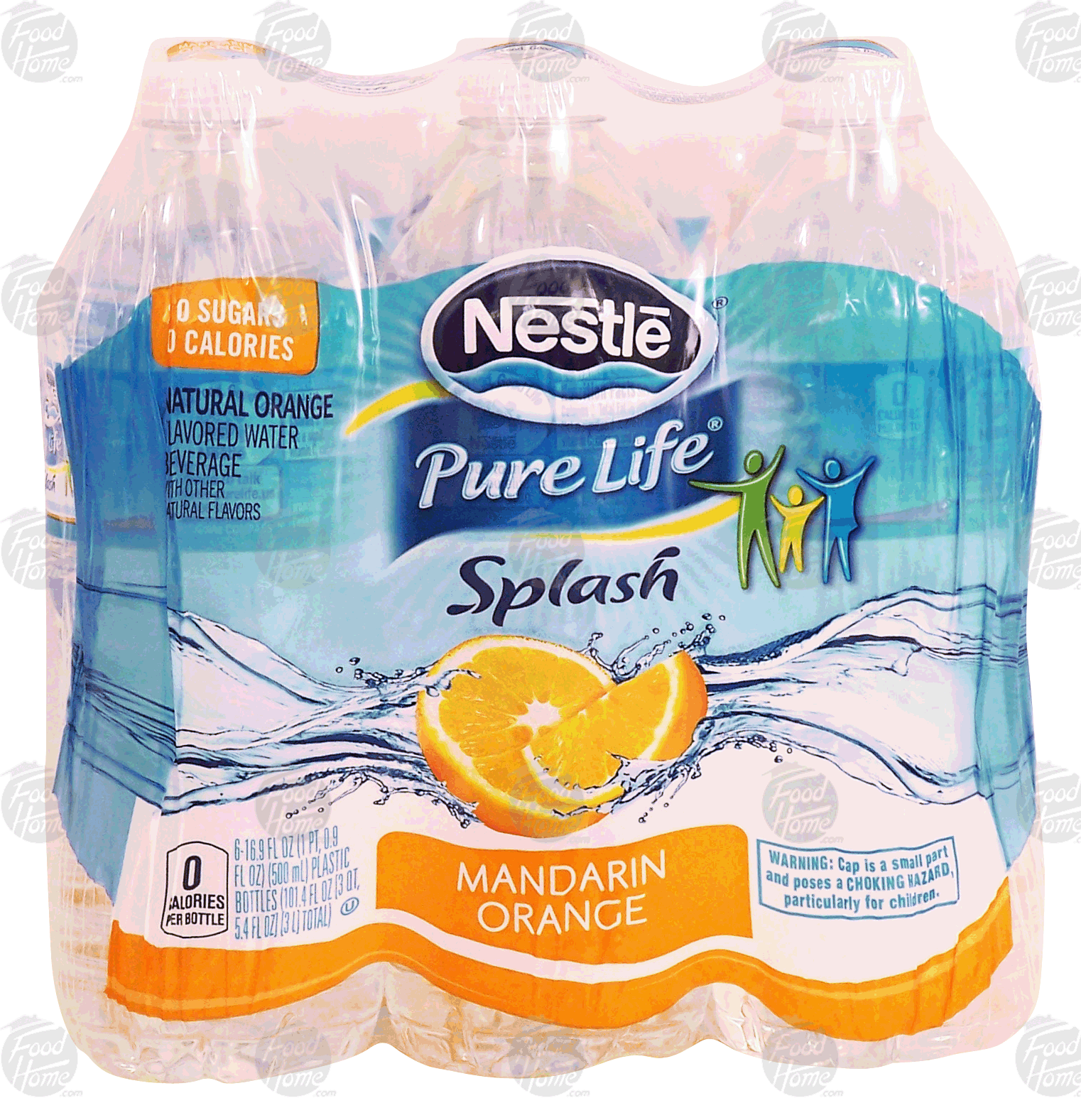 Nestle Pure Life splash; natural mandarin orange flavored water beverage, 6- 16.9 fl oz bottles Full-Size Picture